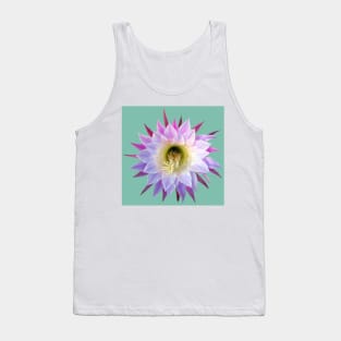 Cactus Flower on teal Tank Top